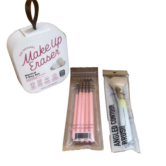 Make Up Brush Sets Luxie, Pearl World & Make Up 7 Day Smart Erase Pads Bundle - Picture 3 of 7